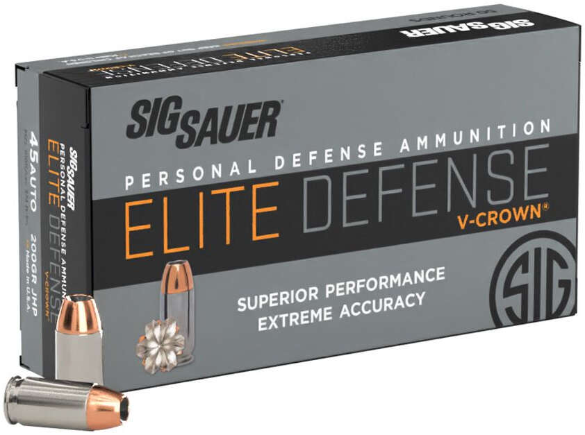 Ammunition Sig Sauer ZPAP M85 45ACP SIG AMMO 45ACP 200GR ELITE V-CROWN JHP 50/20 • Model: ZPAP M85